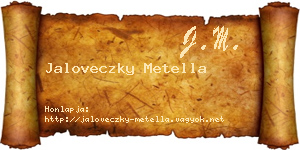 Jaloveczky Metella névjegykártya